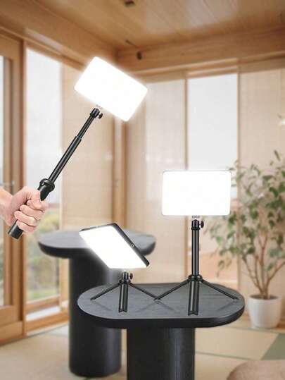 大尺寸 10 英寸方形补光灯具有三种颜色和多个可调节级别 + 三节可调节支架，便携且可扩展，适合记录各种派对 LED 灯配有灵活的三脚架和手机支架，兼容 Android 手机用于照片自拍视频录制 Zoom 会议、采访、直播、Vlog、家庭聚会、圣诞派对拍摄，用于手持自拍，适合户外活动摄影、视频录制、直播、Zoom 会议，带支架自拍灯