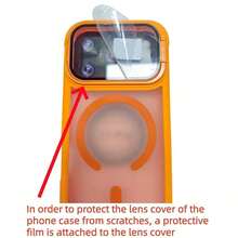 Luxury Lens Frame Magnetic Phone Case, Compatible With IPhone 17 Pro Max/17/16/15/14 Plus/13/12 Pro Max/11, Supports Wireless Charging, Shock-Resistant Armor Frame Transparent Protective Cover With Lens Glass - 灰色 - 查看 6