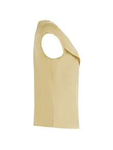 Blusa asimétrica de unicolor elegante para mujer, esencial para primavera y verano - Amarillo - Ver 8