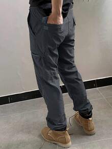 Fashionable Waterproof Pants, Casual Pants, Durable And Multi Pocket Outdoor Suitable For Outdoor Work, Hiking, Tactical Work Pants, Lightweight And Casual - 深灰色 - 查看 2