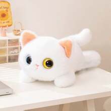 1个20厘米大眼睛毛绒猫玩偶，柔软小猫毛绒玩具，高品质舒适猫咪抱枕，生日礼物 - 彩色 - 查看 3
