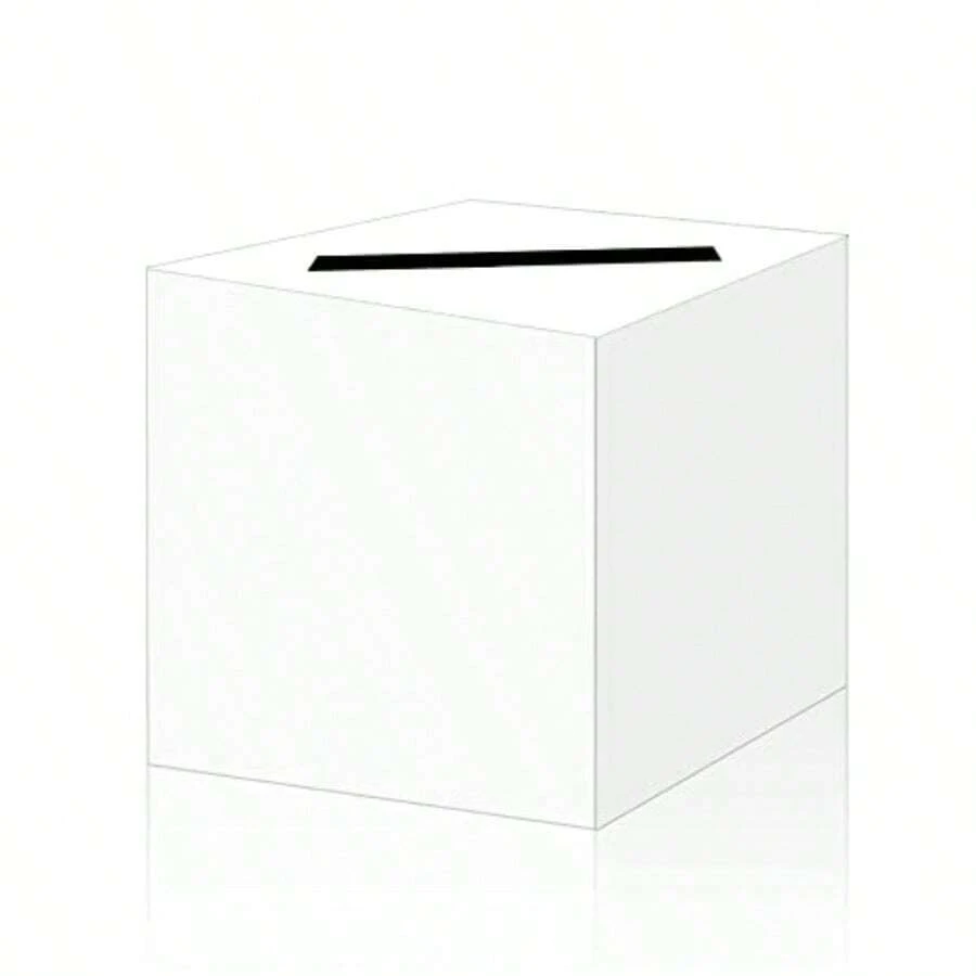 White Money Box Card Box Holder For Wedding Party Birthday  Shower Bridal Shower Raffle Ticket - 1 PACK - View 1
