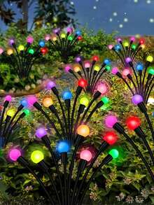 6/12 LED Solar Powered Outdoor Lights - 8 Lighting Modes Solar Swinging Lights For Yard Patio Pathway Garden Decor Camping Christmas - Solar-powered Fireflies - View 3