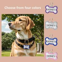 1pc Personalized Dog Tags | Glitter Bone Dog Tag | Engraved Pet ID Name Pendant | For Dogs, Cats, Puppies Daily Wear | Dog Collar ID Tag Accessory | Cute Colorful Stylish Design | Personalized Gifts For Family, Friends, Pet Lovers | Back-To-School Gift | Mother's Day Gift | Teacher's Day Gift - 藍色 - 查看 6
