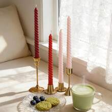 4pcs 25cm Nordic Style Threaded Candles, High-Quality Atmosphere Candles, Suitable For Romantic Dinners, Home Decor, Photography Props, Party/Restaurant Decoration, Perfect Gift Choice, Daily Use, Wedding Souvenirs, Picnics, And Home Dining Table Decor - 25CM Spiral - View 6