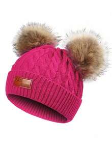 1 件男女通用编织针织帽，Y2K 风格滑雪帽，户外保暖冬帽，休闲日常穿着 - 兒童針織帽 - 查看 28