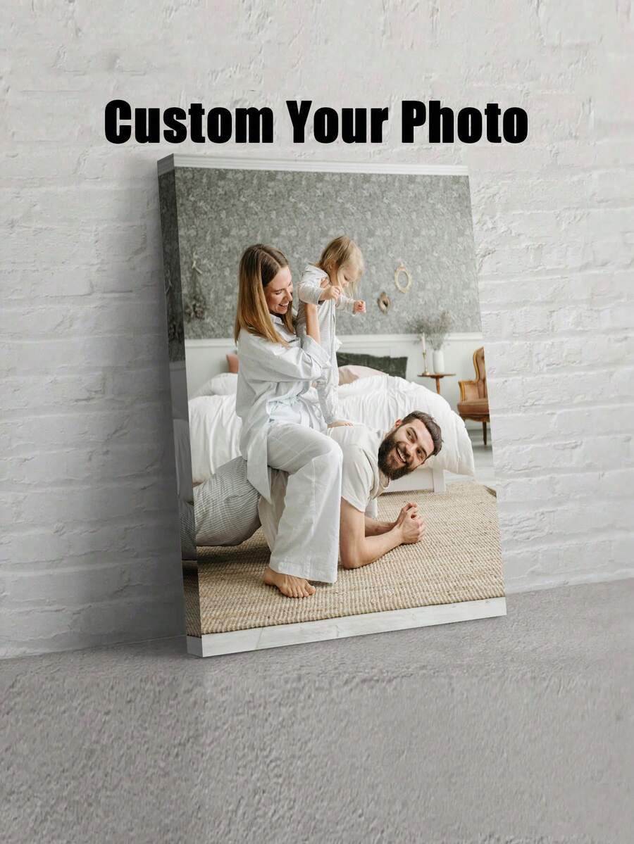 1pc Customized Canvas Art, DIY Poster, Cozy Framed Canvas Wall Art, Valentine's Day Gift, Wedding Memento, Mother's/Father's Day Gift, Personalized Commemorative Gift - Multicolor - View 1