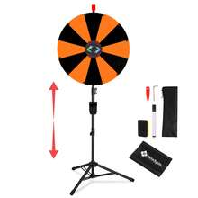 WinSpin 24" Pop Up Displays Spinning Prize Wheel Adjustable Height DIY Modular Spin Doodle Game For Events - Black & Orange - View 1