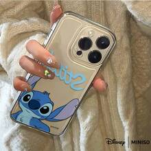 Miniso 缝线印花手机壳，透明空间设计，兼容 iPhone 17/17 Pro/17 Pro Max/17 Air/16/15/14/13/12/11/X 系列，17 Pro Max 手机壳，17 Pro 手机壳，17 手机壳 - 無色 - 查看 2