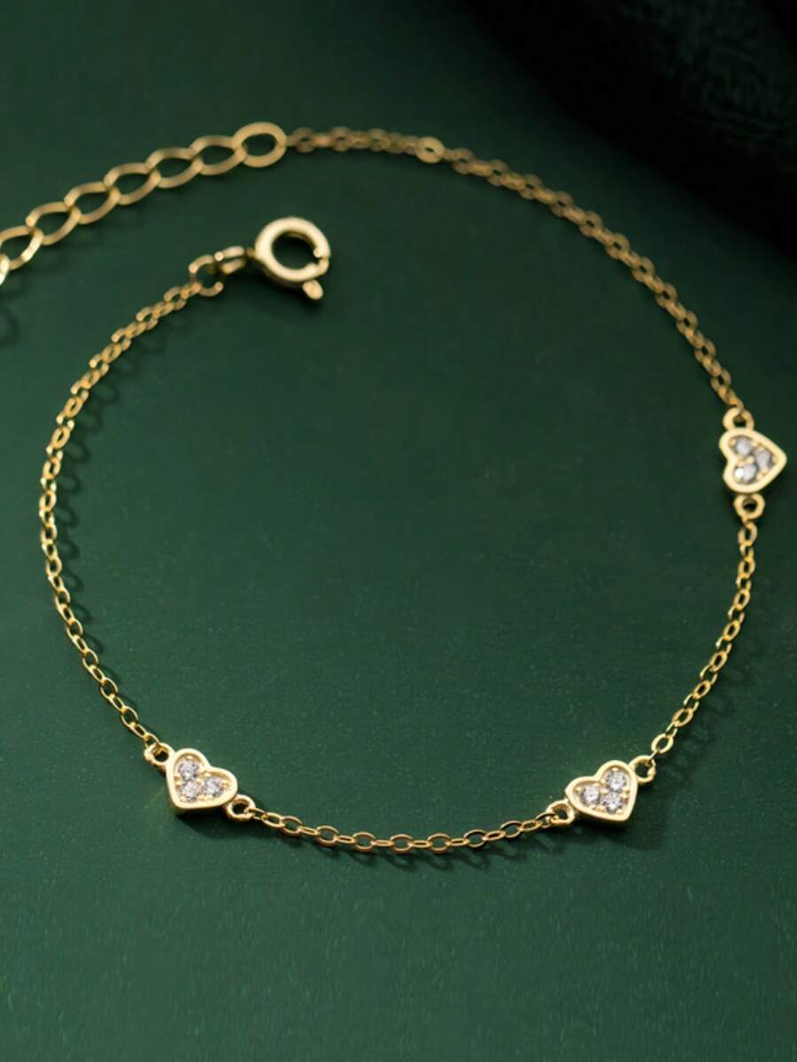 1 Peça Pulseira de Prata Esterlina S925 em Formato de Coração para Crianças, Projetada para Meninas, Hipoalergênica, com Pingente de Coração, Presente de Joias Perfeito para Bebês Meninas, Filhas e Amigas/Parentes Femininas, Adequado para Aniversário, Feriado