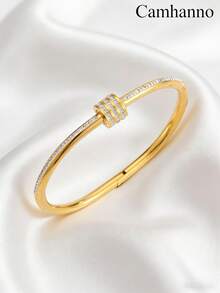 6/1exquisite Stainless Steel Bracelet Set, Suitable For Dates, Parties, Daily Life And Gifts. Simple, Comfortable, Elegant And Unique - Gold - View 4