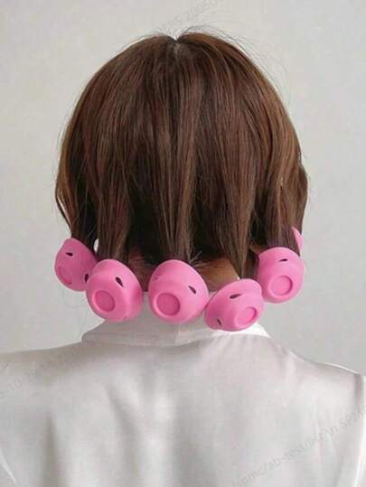 20/10/1pc Pink & Blue Silicone Hair Curlers, Designed For No Heat Damage, Compact & Portable, Easy To Use, Creates Natural Waves & Bangs, Suitable For Short To Medium Hair, Great For Home & Travel ﻿
