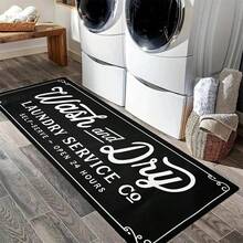 1pc Kitchen Anti-Oil Mat, Home Non-Slip Entrance Doormat, Full Spread Dirt-Resistant Carpet Mat, Crystal Velvet Carpet - Light Grey - View 17