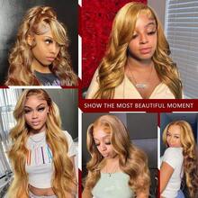 Highlight Ombre Lace Front Wig - 13x4 200% Density Body Wave Lace Frontal Pre Plucked With Baby Hair HD Lace For Women (26 Inch, 13x4 Body Lace Front) - SP4/27 - View 8