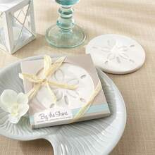 By The Shore Sand Dollar Coaster Coastal Decor Beach Wedding Favors Bridal Shower Gifts Nautical Party Favors Beach Themed Decor One Coaster - -白色的- - 查看 4