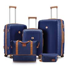Joyway 6-Piece Hardshell Luggage Set With TSA Lock, 360° Quiet Spinner Wheels, Includes Travel Bags & Purse, Lightweight Carry-On Trolley With Luggage Tag For Women Men, Business Vacation Travel Essentials - Màu xanh lam - Xem 8