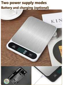 10kg High Precision Digital Scale With Tare Function, Large Platform Suitable For Multiple Items, Applicable For Kitchen And Jewelry, Backlit LCD Display, Multi-Unit Conversion, Minimalist Design, Easy To Clean Surface, Durable ABS Material, Electronic Kitchen Scale (Batteries Not Included) - Multicolor - View 8