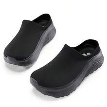 Unisex Lightweight Casual Slip-On Slippers, Breathable Fabric, Wide Toe Box, Suitable For Gym, Office, Spring & Summer Walking - Black - View 11