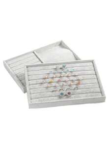 1pc Random Style Jewelry Display Tray For Necklaces, Rings, Earrings, Bracelets - Grey - View 5