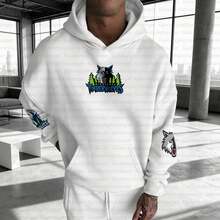 Minnesota Timberwolv-Es Basketball Team Logo Hoodies, Men's And Women's Streetwear Vintage Hoodie, It Also Features A Front Pocket, Making It Ideal For Game Day And Casual Fan Wear - 風格 - 查看 3