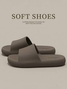 Dép đi trong nhà unisex, kiểu dáng đơn giản, màu trơn, chất liệu EVA, thích hợp cho nam và nữ, thích hợp cho phòng tắm, nhà vệ sinh, mùa hè. - Cà phê nâu - Xem 2