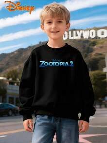 Disney Zootopia 2 Black Crewneck Sweatshirt, Main Character Print, Double-Sided Design, Soft Fleece Lining, Oversized Fit, Casual Style, Perfect For Movie Fans & Daily Outfits, Unisex - màu đen - Xem 2