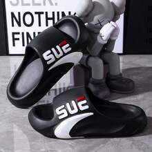 Chanclas de verano de moda para hombre, de EVA, para ocio y vacaciones, con suela gruesa y diseño único en color negro - Negro - Ver 1