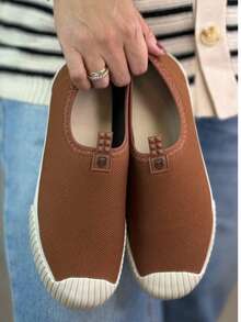 Tênis Meia Feminino Adulto tenis academia feminino  Slip On Calce Fácil Esportivo Leve Casual 34 ao 39 - Marrom - Visão 9