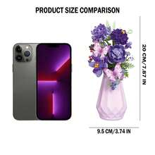 529/418/398/329 Pcs Flower Bouquet Building Blocks DIY Set, Architecture Toy Bricks, Vase Included, Birthday/Valentine's Day Gift For Adult Women, Floral Hobby Enthusiasts - Multicolor - View 6