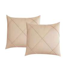 Kit 2 Draped Suede Cushion Covers 45x45cm - Beige - View 3