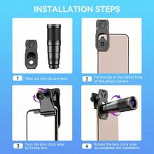 APEXEL 4合1智能手机摄影镜头套装：22倍手机长焦镜头带三脚架，兼容几乎所有手机。 - A - 查看 11