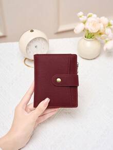 Simple Short Wallet Waterproof PU Leather Card Holder Small Coin Purse - Multicolor - View 8