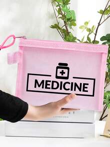 网眼化妆包，带“药品”标签和RFID防盗卡槽，便携式收纳包，化妆包，护肤包，旅行必备，宿舍用品，婚礼新娘礼物，母亲节礼物，生日礼物，送给朋友和老师的礼物，药品收纳袋，浴室收纳袋，珠宝收纳袋，唇彩和化妆品收纳袋，学生宿舍洗漱包，送给妻子、家人、朋友和同事的礼物 - 彩色 - 查看 6
