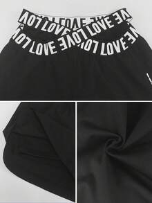 Sodalemon Shorts de treino femininos com cinto na cintura, bolsos laterais, cós elástico, modelagem solta, camada dupla, ideais para esportes, ioga e atividades ao ar livre. - Preto - Ver 10
