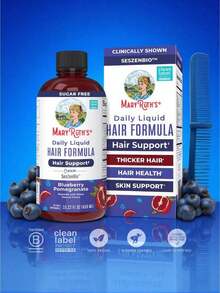 Mary Ruths Daily Liquid Hair Formula Hair Support Blueberry Pomegranate Sugar Free Clinically Shown Seszenbio Thicker Hair Hair Health Skin Support 15.22 Fl Oz 450 Ml Vegan Women Owned GMP Certified Clean Label Project Certified - - - 查看 9