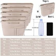 ¡RecomendadoHyFanStr organizador de carteras, organizador de bolsa con cierre para mujer, organizador de bolsa con 15 bolsillos, color beige, L¡Top de Temporada - Rosa - Ver 4