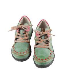 1 Pair Of TMA EYES All-Season Stylish Low-Top Plus-Size Lace-Up Women's Casual Sports Shoes For Outdoor Commuting, Sports, Travel, And Walking. - 綠色 - 查看 6