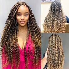 110g 2 Bundles/Pack Highlight Human Braiding Hair For Boho Braids Human Curly Boho Hair For Braiding Knotless 12A Deep Wave Bulk Bohemian Natural Color - S4/27 - Xem 5
