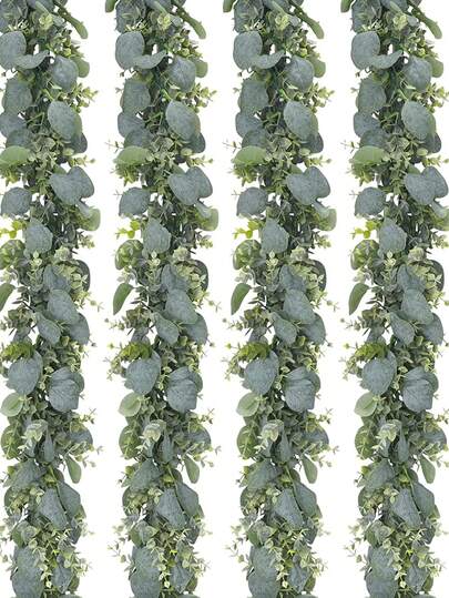 1/3 件装 67 英寸人造银元桉树藤蔓，仿银元桉树花环，带绿叶，适用于情人节、母亲节、复活节装饰、婚礼拱门、桌面摆设、墙面装饰、室内外派对用品