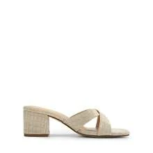 Women Chunky Low Heel Mule Sandals Crocodile Print Open Toe Slip On Heels Summer Slide Sandals - 杏色 - 查看 2
