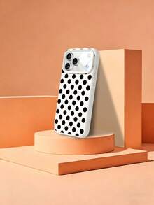 1pc Minimalist Black Polka Dot Pattern Liquid Silicone Shockproof Soft Phone Case, Compatible With IPhone 11/12/13/14/14Plus/15/15Plus/16/16Plus/17/17Pro - Multicolor - View 6