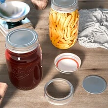 BABYLIYA 24pcs Mason Jar Lids/Bands, Fits Regular Mouth, 70mm/2.75" Reusable Leak-Proof Canning Jar Lids, 100% Fit For Regular Mouth Mason Jars - Silver - View 7