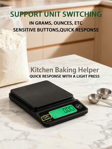 便携式手持电子秤，多单位转换，去皮功能，高精度，背光液晶显示屏，500磅最大称重，带托盘（不含电池） - 彩色 - 查看 6