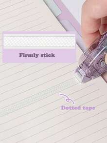 4pcs/1pc 4m Length X 6mm Width Student Office Dot Pattern Decorative Adhesive Tape, Double-Sided Transparent Craft Glue, Random Color - Multicolor - View 5