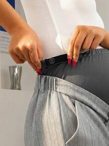 Quần bầu cạp chun, ống đứng kẻ sọc, trang phục công sở thoải mái, quần bầu co giãn dễ chịu. - Màu Xám nhạt - Xem 6