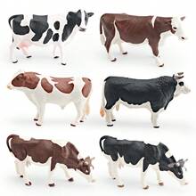 Realistic Farm Poultry Animal Cow Model Holstein Cow Jessie Cow Model Toy Children's Gift Birthday Gift, Holiday Gift, Photography Props. - Multicolor - View 6