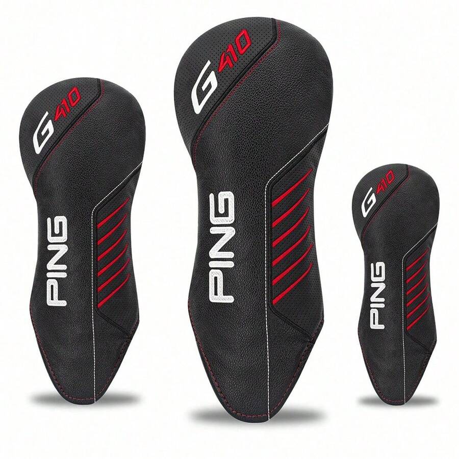 ​1pc Modern Digital Design Golf Club Head Cover - Vibrant Patterned Black For Fairway Wood & Hybrid Clubs | Premium Golf Gift For Discerning Enthusiasts - Black - View 1