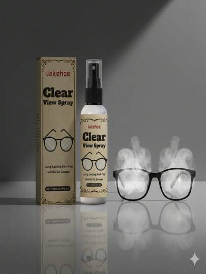 Spray przeciwmgielny do okularów, długotrwały środek czyszczący do okularów korekcyjnych, okularów przeciwsłonecznych, gogli i osłon twarzy, płyn do czyszczenia soczewek Clear View do codziennego użytku, przenośny akcesorium do okularów w rozmiarze podróżnym, zapobiega zaparowywaniu masek i pary, skuteczna formuła szybkoschnąca
