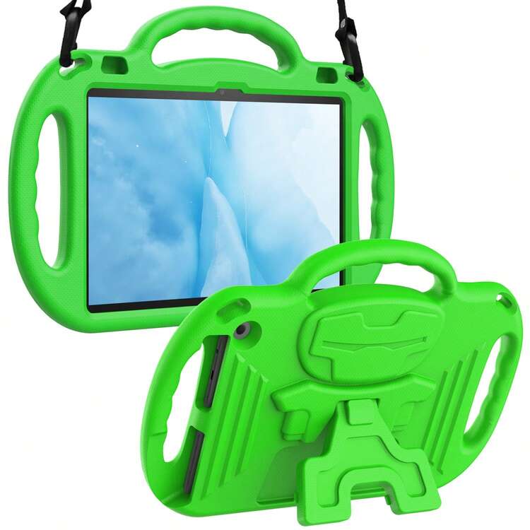 Kids Tablet High Protection Shock-Absorbing Handle Stand Shoulder Strap Protective Case - Green - View 16