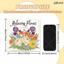 GDTME Relax con i fiori: Libro da colorare per adulti e bambini con motivi semplici e audaci, libro da pittura delizioso, regalo perfetto per Pasqua, Ramadan, San Valentino, feste di Natale, Ognissanti e compleanni - Colorazione di bellissime scene floreali per il relax: adatto per amici che amano colorare e per il ritorno a scuola (spazio di colorazione confortevole) - Bellissimo - Visualizzare 7
